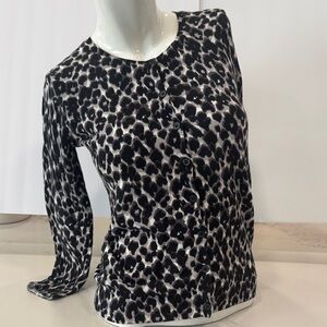 Ann Taylor Black and White Animal Print cardigan